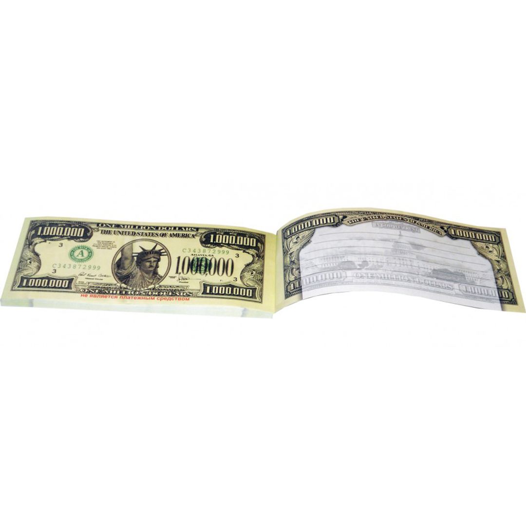 Блокнот Пачка 1000000$ в развороте Блокнот Пачка 1000000$ в развороте