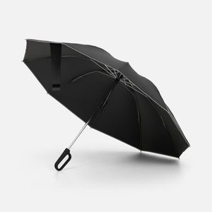Зонт обратного сложения с ручкой-карабином Foldberry (черный)
