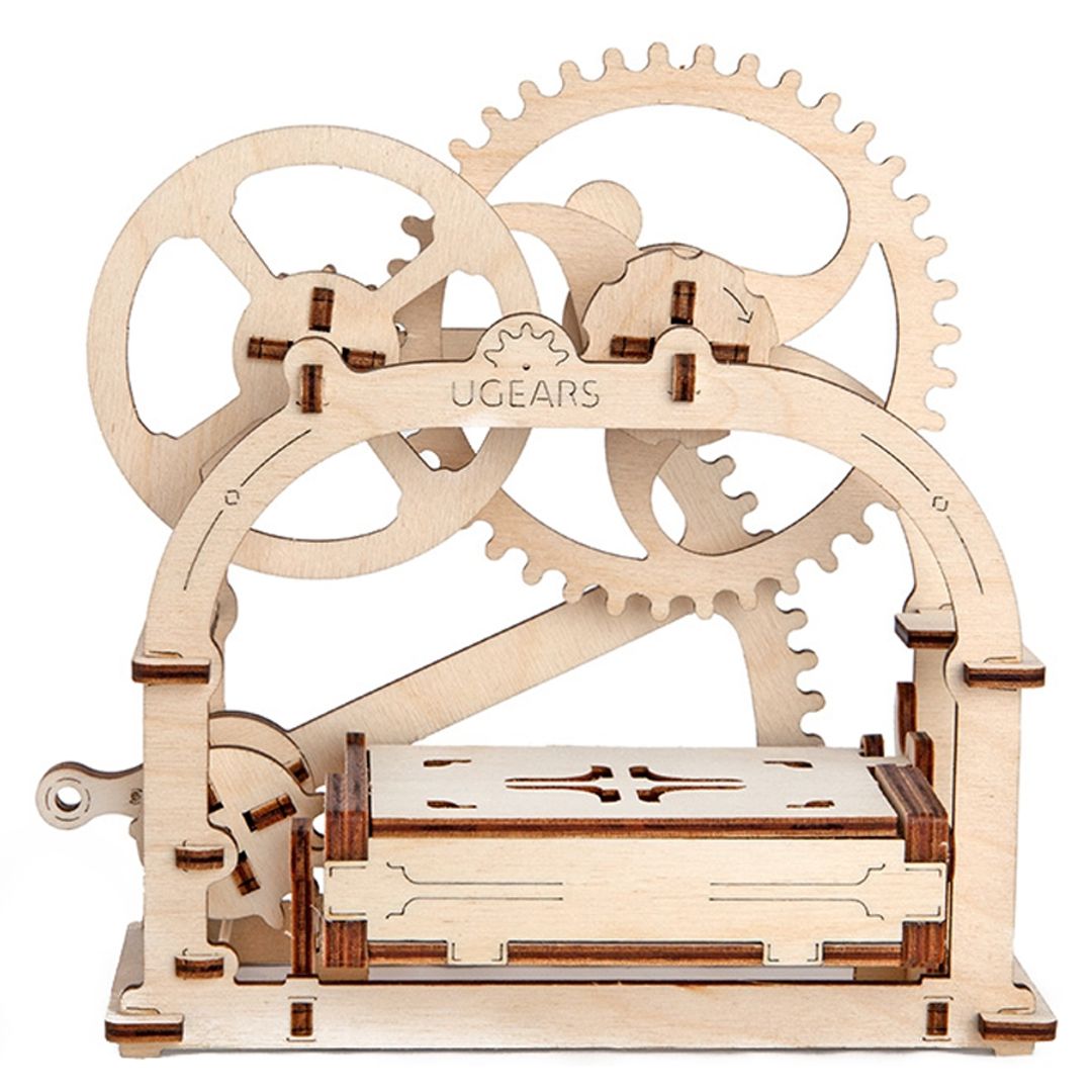 Механический 3D Пазл Ugears Шкатулка Шестеренки поднимают крышку