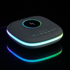 Bluetooth-колонка с беспроводной зарядкой и подсветкой Terrafonic (серый)