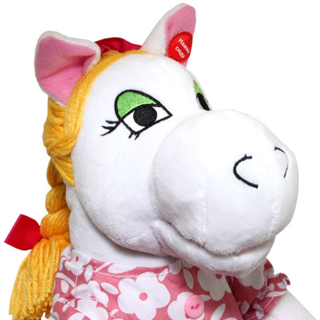 Музыкальная игрушка Белая лошадка Крупным планом