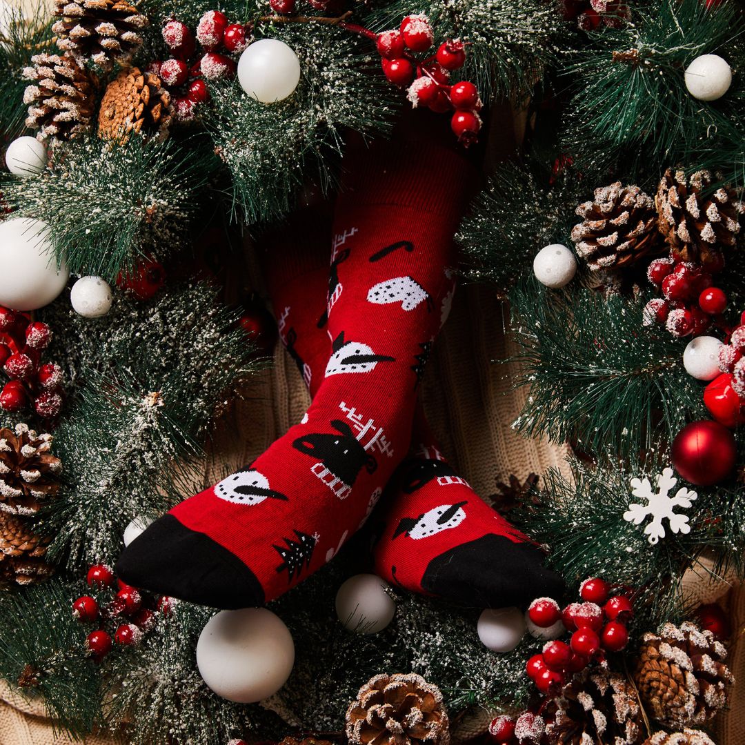 Носки Если что, там олень язык показывает