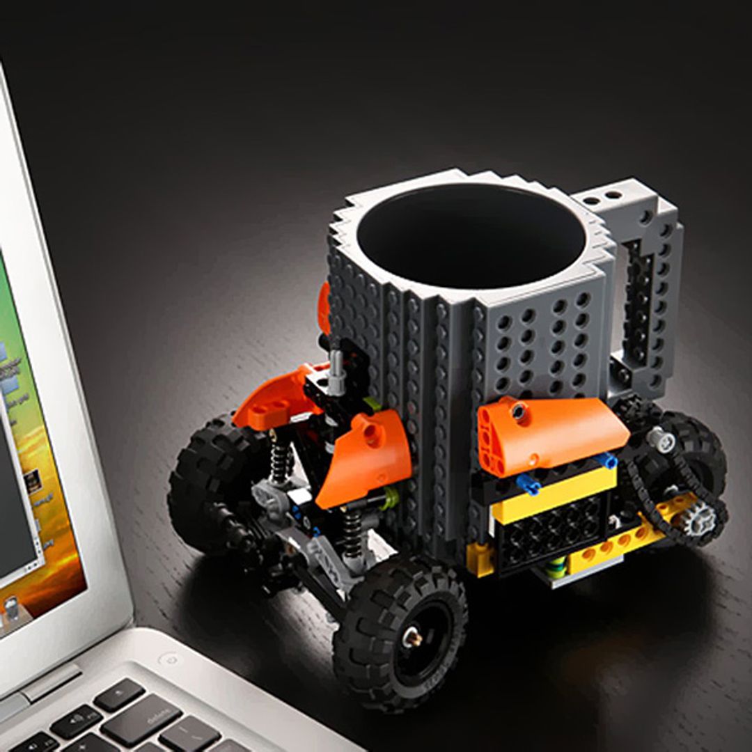 Кружка Лего (Серая) С деталями лего Кружка Лего (Серая) С деталями лего