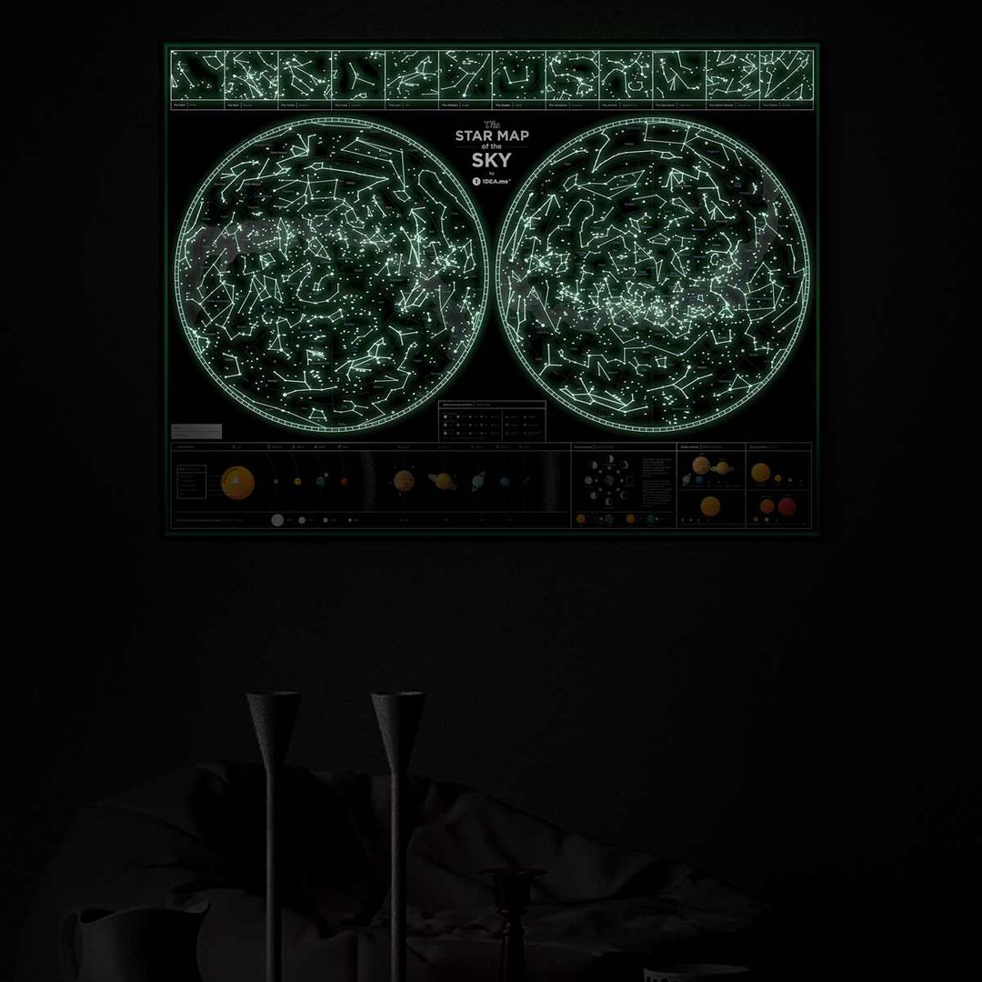 Светящаяся карта звездного неба Star Map of the Sky Светящаяся карта звездного неба Star Map of the Sky