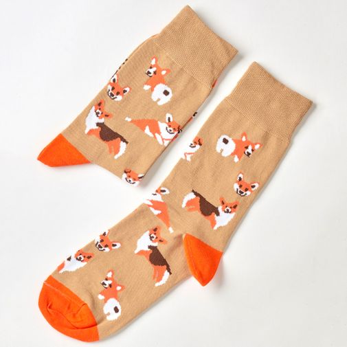 Носки Человек - человеку волк, а корги - корги корги! Носки Человек - человеку волк, а корги - корги корги!