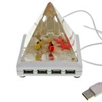 USB Хаб Пирамида с рыбками Белая