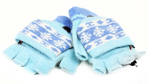 Перчатки с подогревом от USB Голубые