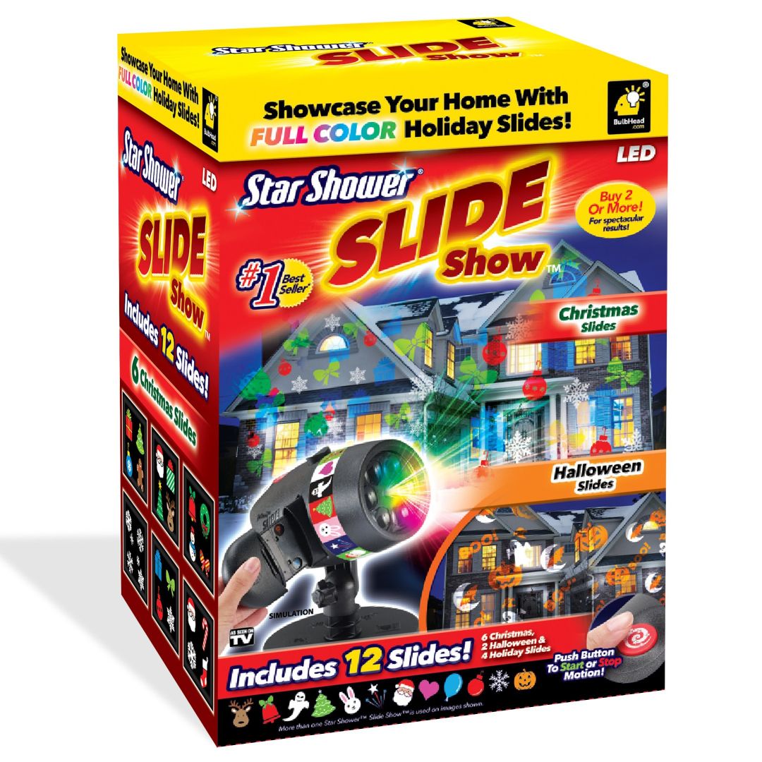 Светодиодный Лазерный Проектор для подсветки дома Slide Show (12 слайдов)