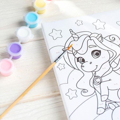 Набор для рисования по номерам Единорог на радуге Набор для рисования по номерам Единорог на радуге