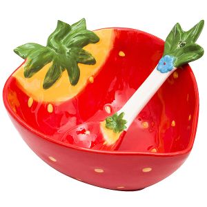 Салатница с ложкой Клубника