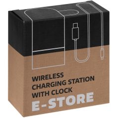 Зарядная станция c часами E-Store для смартфона, часов и наушников (Черная)