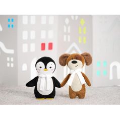 Мягкая игрушка Beastie Toys Пингвиненок с белым шарфом Мягкая игрушка Beastie Toys Пингвиненок с белым шарфом