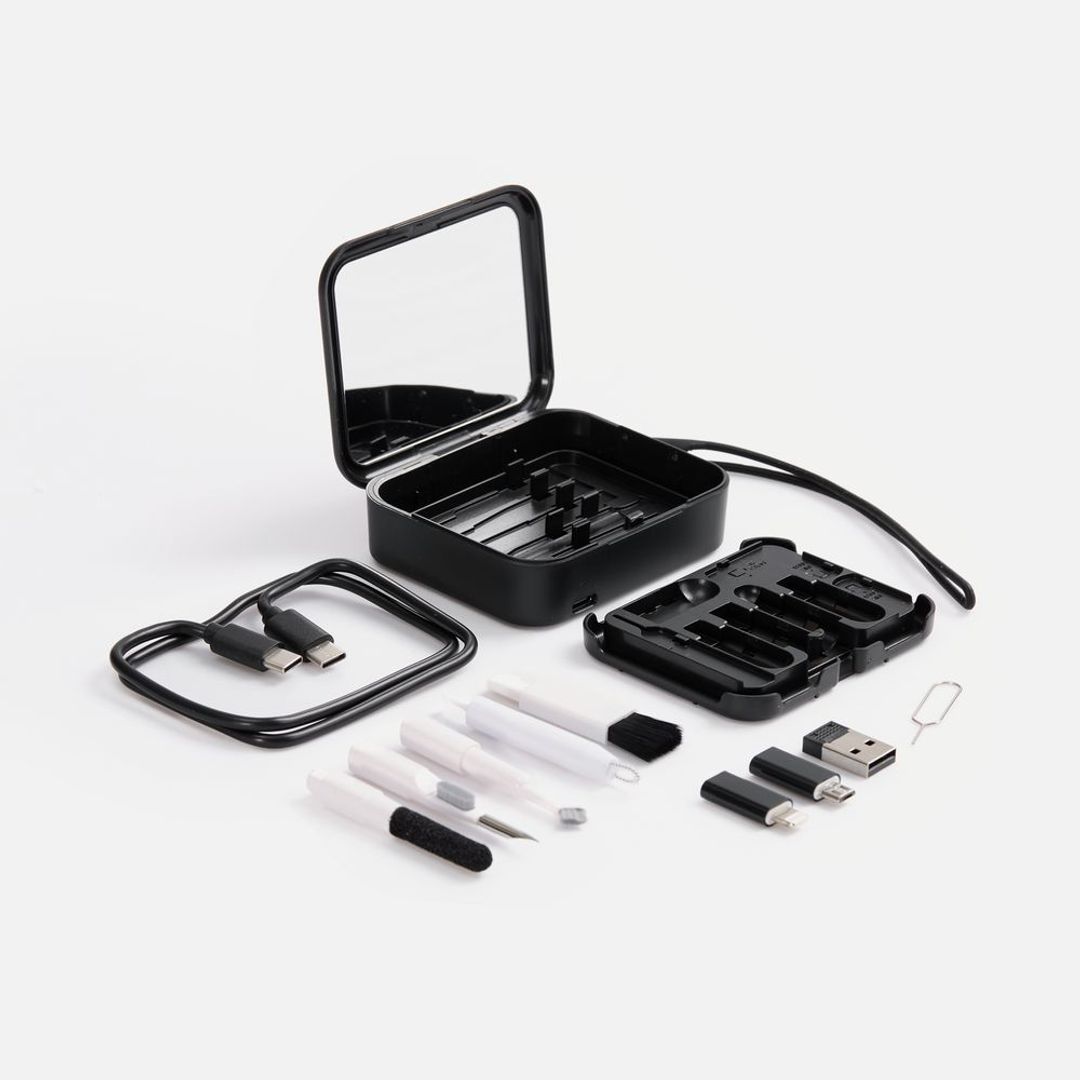 Набор для ухода за гаджетами с беспроводной зарядкой Rules (черный)
