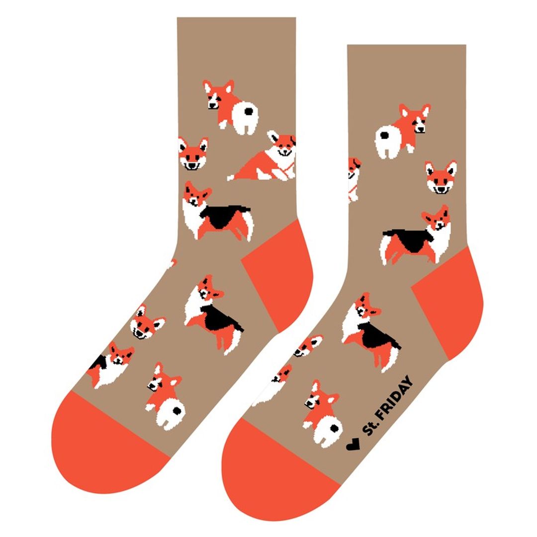 Носки Человек - человеку волк, а корги - корги корги! Носки Человек - человеку волк, а корги - корги корги!