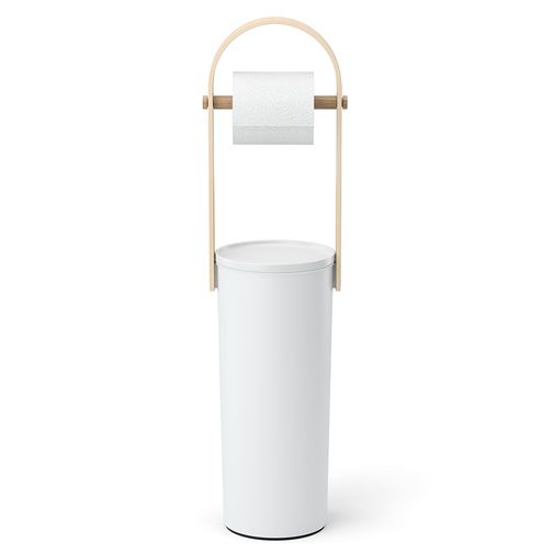 Держатель-органайзер для туалетной бумаги Bellwood (белый/натуральное дерево)