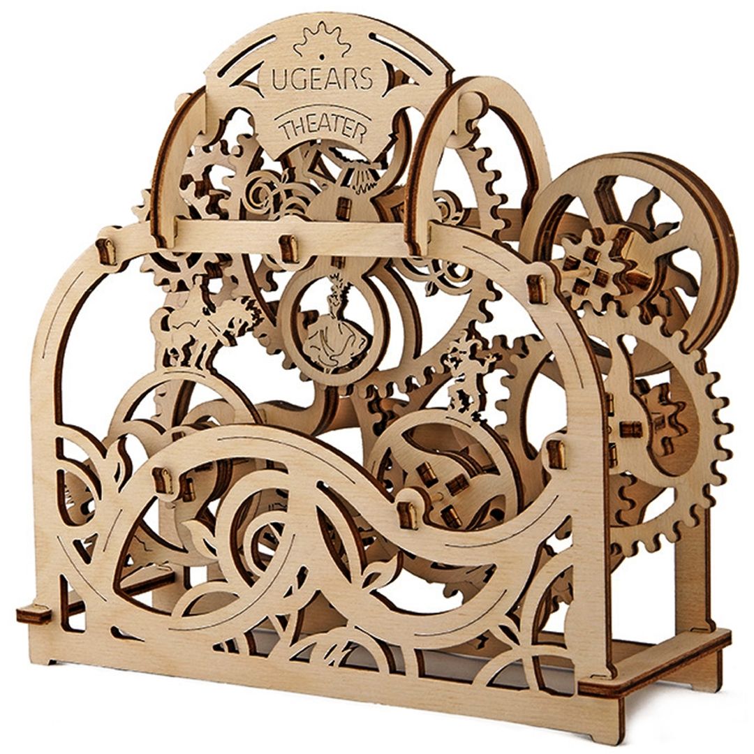 Механический 3D Пазл Ugears Театр Работает от поворота шестеренок