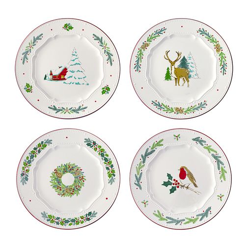 Набор из четырех тарелок Nordic winter из коллекции New Year Essential, 23 см