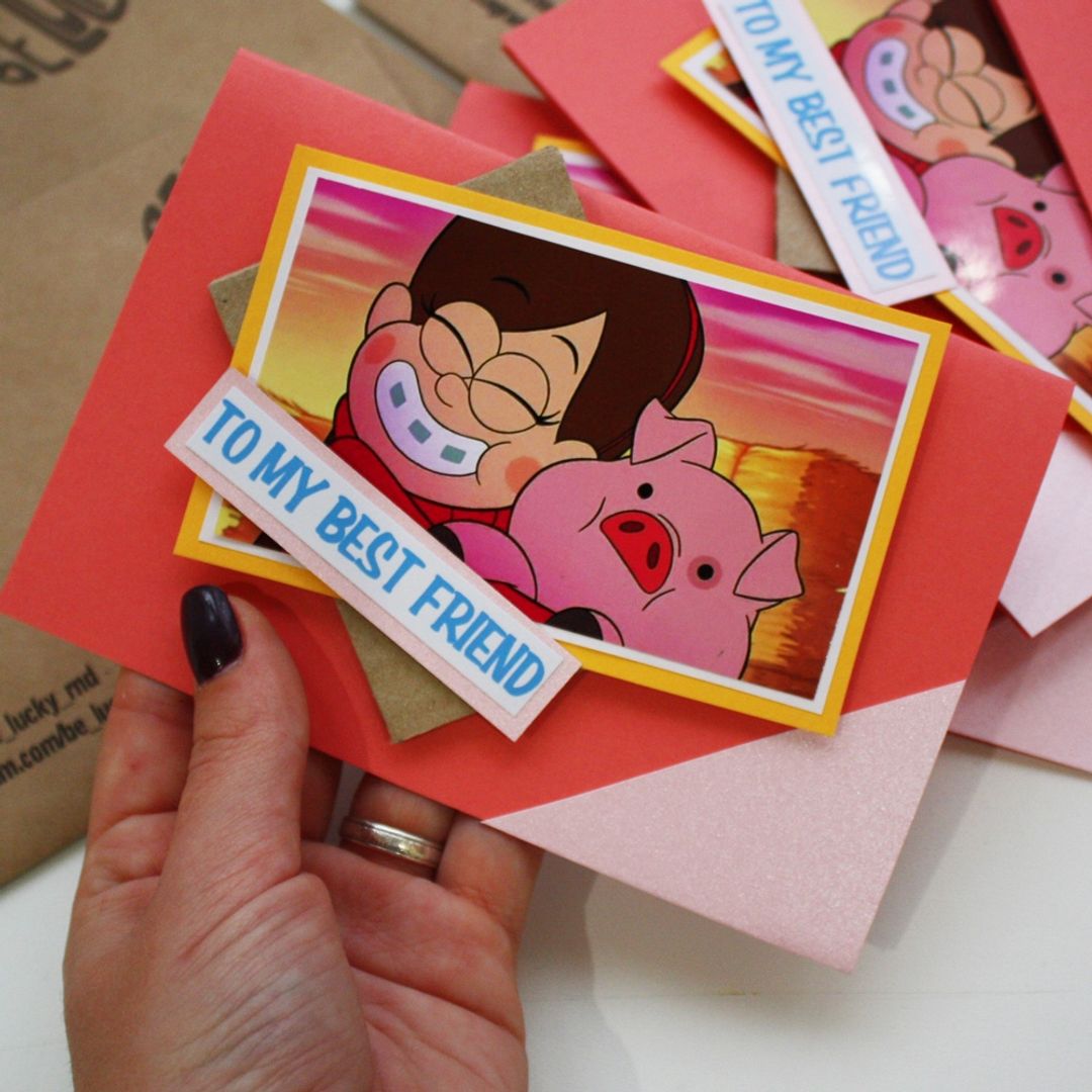 Открытка Gravity Falls Мэйбл и Пухля (Вариант 1)