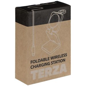 Складная станция беспроводной зарядки Terza (серебристый) Складная станция беспроводной зарядки Terza (серебристый)