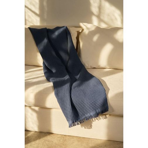 Плед вафельный Elenglect (темно-серый)