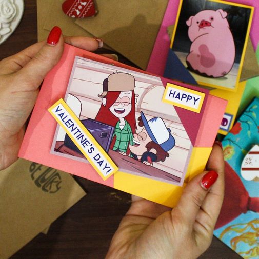 Открытка Gravity Falls Happy Valentine's Day Открытка Gravity Falls Happy Valentine's Day