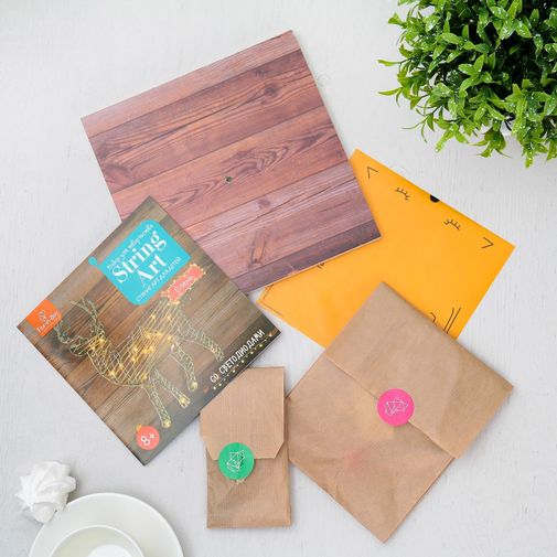 Набор для творчества Стринг Арт с гирляндой Олень Набор для творчества Стринг Арт с гирляндой Олень