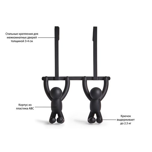 Вешалка надверная Buddy (Черная) Вешалка надверная Buddy (Черная)