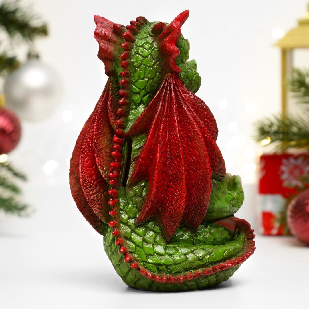 Копилка Дракончик медитирует (Зеленый)