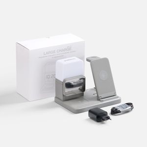 Зарядная станция с электронными часами и подсветкой Large Charge ver.3 (серый)
