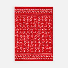 Плед Holidale (красный с молочным)