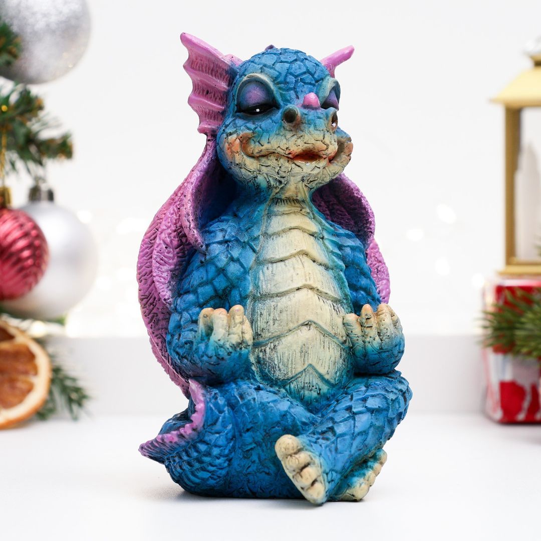 Копилка Дракончик медитирует (Синий) Копилка Дракончик медитирует (Синий)