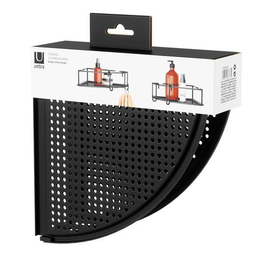 Набор из 2-х угловых полок для ванной Cubiko (Черные) Набор из 2-х угловых полок для ванной Cubiko (Черные)