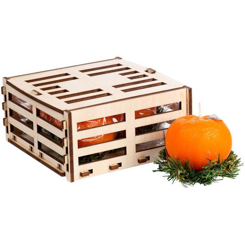 Свеча Ящик мандаринов Свеча Ящик мандаринов