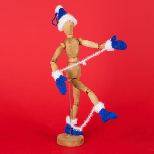 Подвеска на елку Вьюжка (варежки, синий)