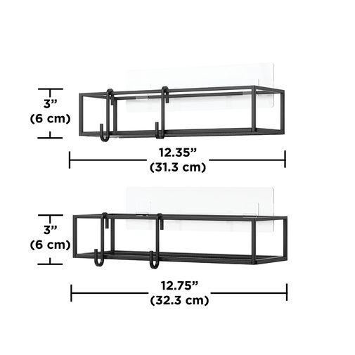 Набор из 2-х полок для ванной Cubiko (Черные)