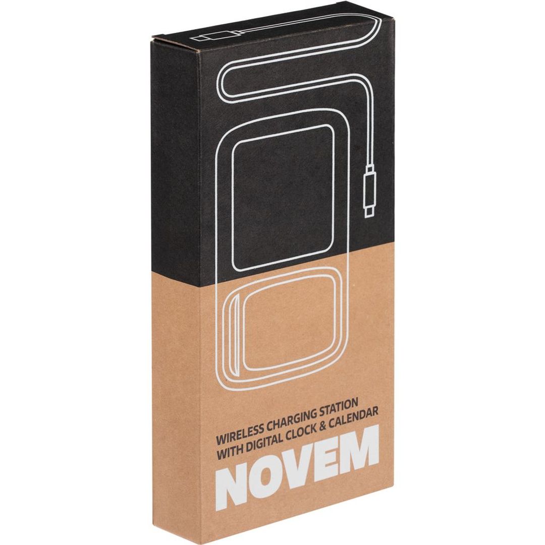 Станция беспроводной зарядки с часами и календарем Novem