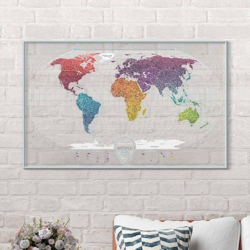 Скретч-карта мира Travel Map Air World в металлической раме (на английском)