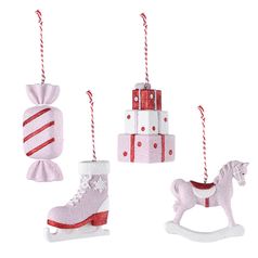 Набор ёлочных украшений Pink fairytale из коллекции New Year Essential, 4 шт.