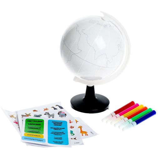 Обучающий набор Глобус-раскраска, изучаем животных Обучающий набор Глобус-раскраска, изучаем животных