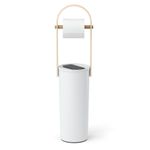 Держатель-органайзер для туалетной бумаги Bellwood (белый/натуральное дерево)