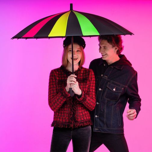 Зонт-трость Спектр (черный неон)