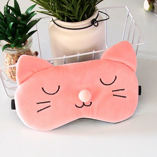Маска для сна гелевая Cat (Розовый)
