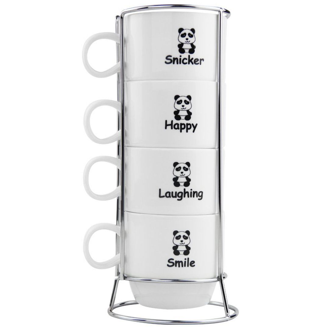 Набор чашек Панды Обратная сторона чашек Набор чашек Панды Обратная сторона чашек