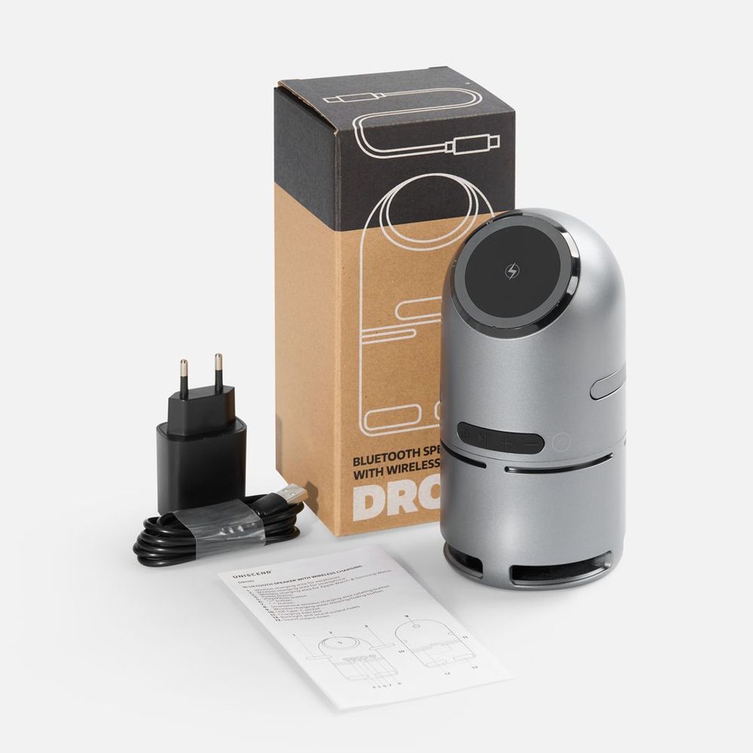 Bluetooth-колонка с беспроводной зарядкой Droid (серый)