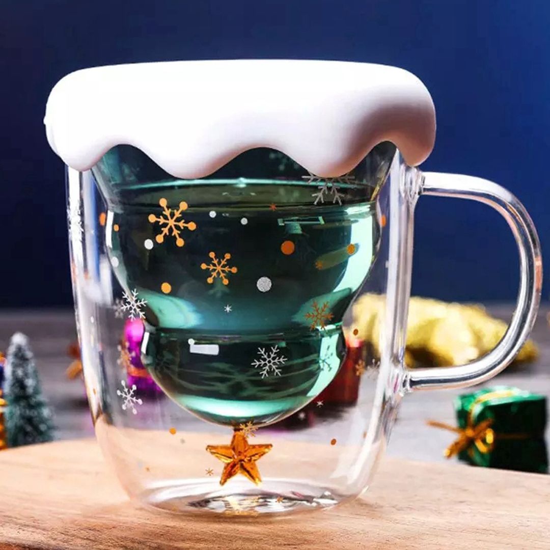 Кружка с двойным стеклом Елочка Christmas tree wishes mug по цене 1 750 ₽