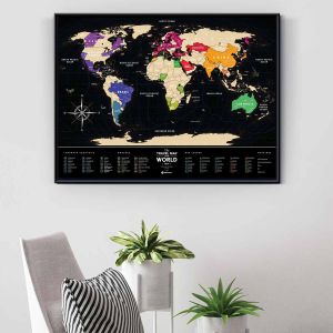 Скретч-карта мира Travel Map Black World (на английском)