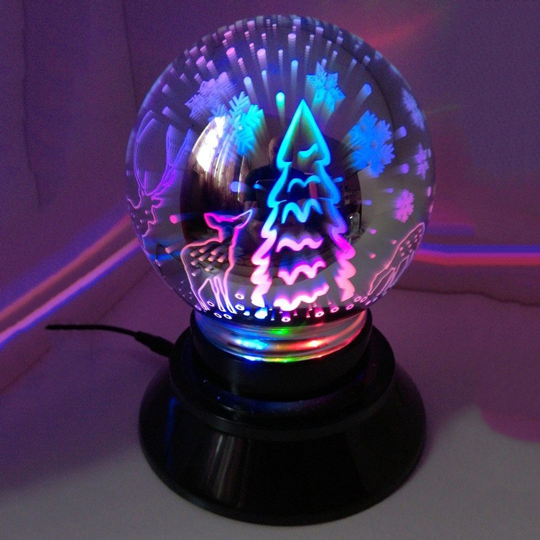 USB Ночник Магический шар Олени USB Ночник Магический шар Олени