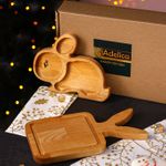 Подарочный набор посуды Adelica Ушастый заяц (разделочная доска, менажница)