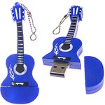 Флешка Гитара 16 Гб (Синяя) В открытом и закрытом виде
