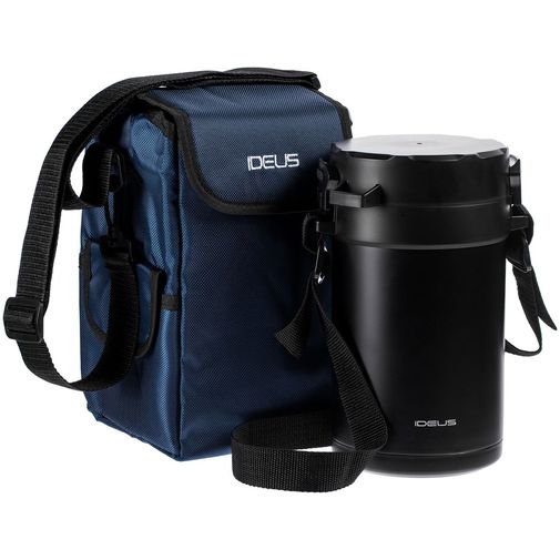 Термос для еды Jiayi в термочехле (Черный)